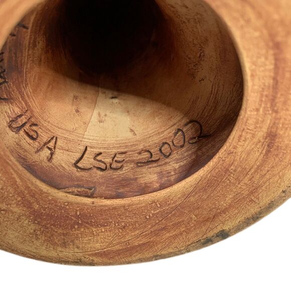 Vintage Artist Signed Candlesticks 2002 Terrafirma  Ceramic Cabin Core Rustic - Picture 4 of 4